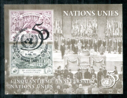 UNO-GENF Block 7, Bl.7 FD Canc. - 50 Jahre UNO, 50 Years Of UN, 50e Anniversaire De L'ONU - UN GENEVA / ONU GENÈVE - Blocs-feuillets