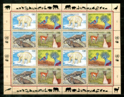 UNO-GENF 305-308 KB Mnh - Eisbär, Krontaube, Leguan, Lama, Polar Bear, Crown Pigeon, Iguana - UN GENEVA / ONU GENÈVE - Blocs-feuillets