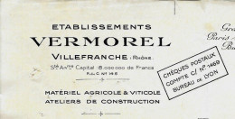 1930 AGRICULTURE MATERIEL AGRICOLE & VITICOLE  Vermorel  Villefranche Rhone Pour Avignon à Sommières Gard V.HISTORIQUE - 1900 – 1949