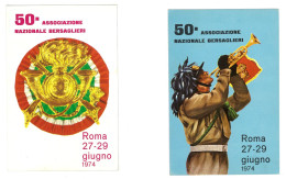 X697) 50^ ASSOCIAZIONE BERSAGLIERI ROMA 27--29 GIUGNO 1974  N. 2 CARTOLINE  NON VIAGGIATE - Collections & Lots