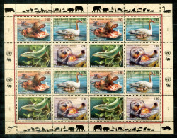 UNO-GENF 385-388 KB Mnh - Nilpferd, Schwan, Waran, Seeotter, Hippo, Swan, Cygne, Loutre - UN GENEVA / ONU GENÈVE - Blocks & Kleinbögen