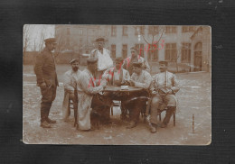 MILITARIA CARTE PHOTO MILITAIRE SOLDATS ALLEMAND JOUANT AUX CARTES À BREUSCHWICKERSHEIM BAS RHIN : - Cartes à Jouer