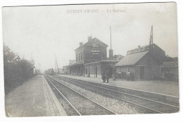 51903  Bierset  Awans  La  Station   Train  Carte  Photo   2  Scans - Grace-Hollogne