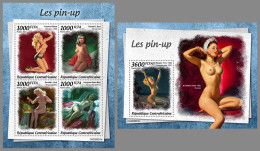 CENTRAL AFRICAN 2022 MNH Pin-up Art Pin Up Kunst M/S+S/S - IMPERFORATED - DHQ2325 - Photographie