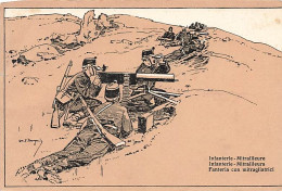 Litho Armée Suisse Militaria - Schweizer Armee - Infanterie Mitrailleure Mitrailleurs Fanteria Con Mitragliatrici 1914 - War 1914-18