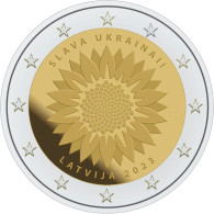 Latvia / Lettonia / Lettland / Lettonie - 2 Euro 2023 Ukrainian Sunflower / Tournesol Ukrainien - Latvia