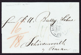1848 Faltbrief Aus Frankfurt An Firma Bally In Schönenwerth (Schönenwerd) - ...-1845 Prephilately