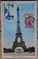 Paris - La Tour Eiffel - Fêtes Du Cinquantenaire - Timbre Commémoratif De 1939 Et Vignette - (n°26463) - Tour Eiffel