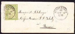 1859 Minibrief Mit 40 Rp Strubel Marke, Knapp Vollrandig, Gestempelt Winterthur Nach Bremen. - Cartas & Documentos