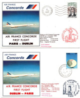 Concorde AF - Paris Dublin  AR 1983 - First Flight Erstflug 1er Vol - Storia Postale