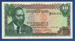 KENYA - P.12c – 10 Shilingi / Shillings 1977 VF/XF, Serie B/81 036454 - Kenya