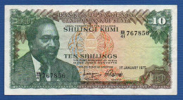 KENYA - P.12a – 10 Shilingi / Shillings 1975 VF, Serie B/41 767856 - Kenya