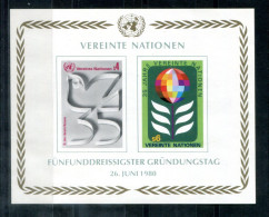 UNO-WIEN Block 1, Bl.1 Mnh - 35 Jahre UNO, 35 Years Of UN, 35e Anniversaire - UN VIENNA / ONU VIENNE - Blocs-feuillets