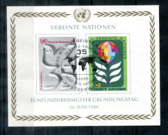 UNO-WIEN Block 1, Bl.1 FD Canc. - 35 Jahre UNO, 35 Years Of UN, 35e Anniversaire - UN VIENNA / ONU VIENNE - Blocs-feuillets