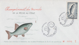 Enveloppe  FDC   1er  Jour   LUXEMBOURG    Championnat  Du   Monde  De   Pêche  Au  Coup    1963 - FDC