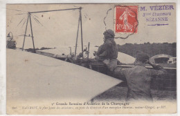 Grande Semaine D'Aviation De La Champagne - Hanriot Le Plus Jeune Des Aviateurs, Au Poste De Direction D'un Monoplan.... - Aviateurs