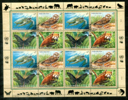 UNO-WIEN 248-251 KB FD Canc. - Schildkröte, Eule, Schmetterling, Panda, Turtle, Owl, Butterfly - UN VIENNA / ONU VIENNE - Blocs-feuillets