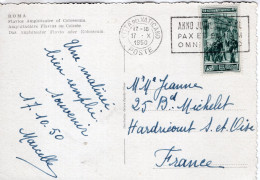 Vaticano (1950) - 35 Lire "Guardia Svizzera" Su Cartolina Illustrata Per La Francia - Cartas & Documentos