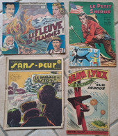 Récit Complet Lot De 4 RC Petit Sheriff 130, Sans Peur Fils Du Sgt BRADLEY N°3,Jean LYNX N°10, Coll.A Travers Le Monde - Lots De Plusieurs BD