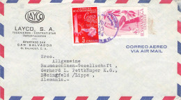 EL SALVADOR - AIRMAIL 1956 - BÖSINGFELD/DE /*152 - El Salvador