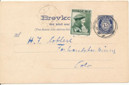 Norway Postal Stationery Brevkort Uprated Frogner 1946 - Enteros Postales