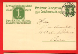 ZVI-19 Schweizer. Landesaustellung Ganzsache 5 R. Cachet St.-Imier 1913  - Entiers Postaux