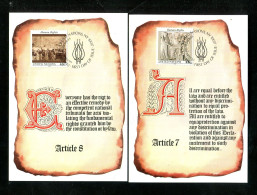 "UNO-N.Y." 1990, Mi. 606/607 "Menschenrechte" Auf 2 Maximumkarten (16672) - Cartoline Maximum