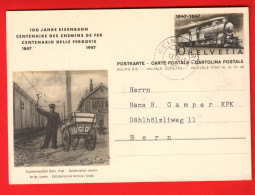 ZVI-30  100 Jahre Eisenbahn Gelaufen 1948 Entier 10ct Ganzsache 10 Rappen Pfadfinderabteilung St. Georg - Entiers Postaux