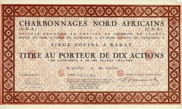 Titre De 1949 - Charbonnages Nord - Africains - Maroc - Afrique