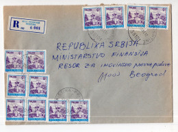 21.9.1993. YUGOSLAVIA,SERBIA,KOSOVO,PRISTINA TO BELGRADE RECORDED COVER,6 MILLION DIN. FRANKING,INFLATION - Brieven En Documenten