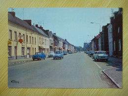 CPSM Inédite  écrite 1977 QUIEVRECHAIN Rue De Condé Peugeot Diane Aronde 404 Bar Café Bière Pélican Sylver Brau - Quievrechain