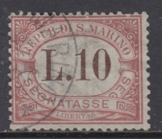 SAN MARINO - Segnatasse Sassone N.9  Cat 60 Euro - SUPER CENTRATO - Used - Oblitérés