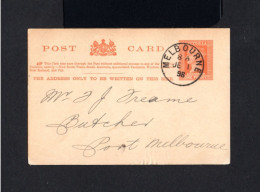 K318-AUSTRALIA-VICTORIA.OLD POSTCARD MELBOURNE To PORT MELBOURNE.1898.Carte Postale AUSTRALIE - Cartas & Documentos