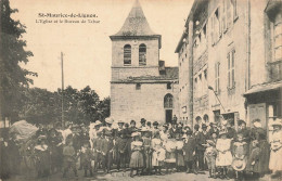 St Maurice De Lignon * Le Bureau De Tabac Et L'église * Débit Tabacs TABAC * Enfants Villageois - Andere & Zonder Classificatie