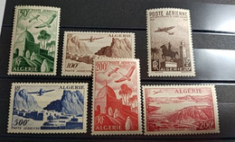 ALGERIE - 1949-57 - Poste Aérienne PA N°Yv. 9 à 14 * - Complet - 6 Valeurs - Neuf* - Airmail