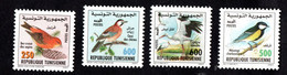 2001-Tunisie-Oiseaux De Tunisie-Cigogne Blanche-Bec-croisé– Geai Des Chênes-Mésange-Charbonnière– Série Compl.4v.MNH** - Cernícalo