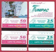 BAZAR Et TUNIPAC 4 Cartes Dont Erreur TELEFONIQUE Variété MINT URMET NEUVE Mistake - Tunesien