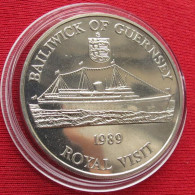 Guernsey 2 Pound 1989 Ship Royal Visit - Guernesey