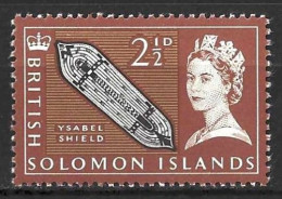 BRITISH SOLOMON Is..QUEEN ELIZABETH..II..(1952-22.)..." 1965.."...YSABEL SHIELD.....2 & HALFd.....SG116......MH. - Iles Salomon (...-1978)