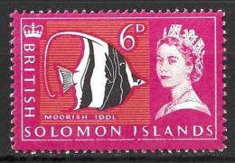 BRITISH SOLOMON Is..QUEEN ELIZABETH..II..(1952-22.)..." 1965.."..MOORISH  IDOL.FISH.......6d.....SG118......MH. - Iles Salomon (...-1978)