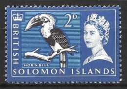 BRITISH SOLOMON Is..QUEEN ELIZABETH..II..(1952-22.)..." 1965.."..HORNBILL, BIRD......2d.....SG115......MH. - Iles Salomon (...-1978)