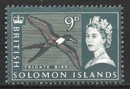 BRITISH SOLOMON Is..QUEEN ELIZABETH..II..(1952-22.)..." 1965.."..FRIGATE BIRD.......9d.....SG119......MH. - Salomonen (...-1978)