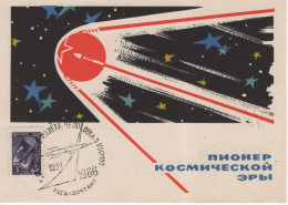 Latvia USSR 1962 Space Age Pioneer, Cosmos Rocket, Canceled In Riga 1966, Card Maximum - Tarjetas Máxima