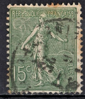 Variété Ballon ! FRANCE Semeuse 15c Vert-gris N° 130 - 1903 - Côte ! - Gebraucht