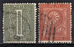 LOT ITALIE ITALIA 1c Gris-vert Et 2c Rouge Brique N° 14L / 24 25 13 Revenue Value Oblitéré - 1863 - Fiscale Zegels