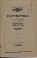 VIEUX PAPIERS PLANCHES & PLANS TECHNIQUES INSTRUCTIONS OF CHEVROLET MOTOR CARS   1928. - Other Plans