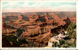 Arizona Grand Canyon National Park Northwest From Pima Point Fred Harvey Detroit Publishing - Gran Cañon