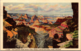 Arizona Grand Canyon National Park The Canyon From Grand View 1950 Fred Harvey - Gran Cañon