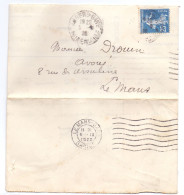 Brief Omslag Enveloppe - Architecte Rene Brot , Angers à Le Mans - 1920 - Sobres-cartas