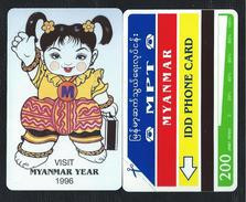 MYANMAR 6 BIRMANIE 200u MYANMAR YEAR 1996 Vert Green 15000ex MYA-06 MINT URMET Neuve - Myanmar